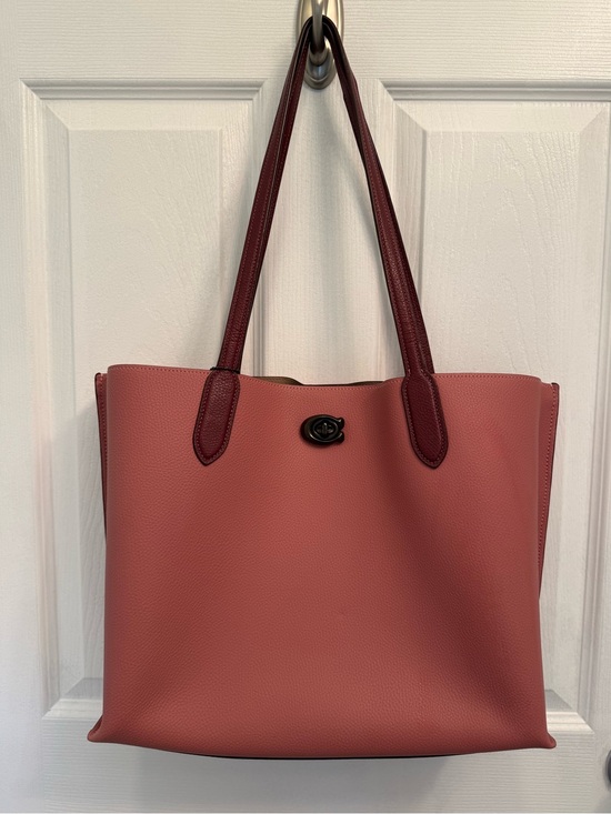Coach Handbags - COACH Willow CO692 Colorblock and Pebbled Leather Tote Bag Mauve